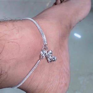 Sterling 925 Silver Payal for Women, Dainty Anklet, Sparkling Minimalist Payals Foot Jewelry, Gift