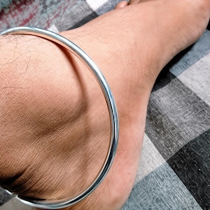 Minimalist 925 Sterling Silver  Anklet, Handmade Plain  ,Thin Stackable Ankle Bracelet, Foot Jewelry, Women
