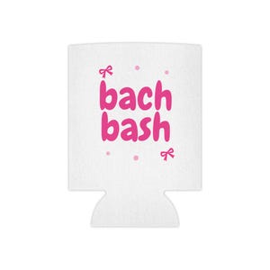 Bach Bash Can Cooler | Bachelorette Party, Pink Script Dots & Bows