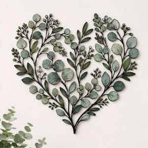 Metallväggkonst med botanisk eukalyptus, UV-tryckt grönskande skylt, modern lantlig inredning