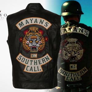 Mayans MC Southern Cali Leather Vest, Sons Of Anarchy Spinoff Costume Cosplay
