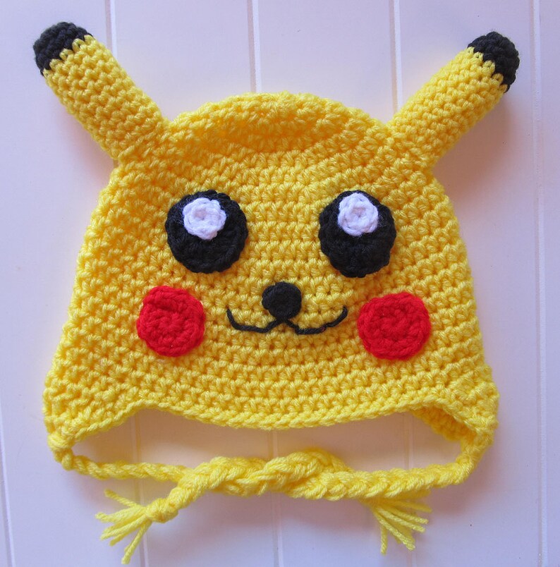 Pikachu Hat Crochet Pattern / Pokemon Knit Hat Pattern ...