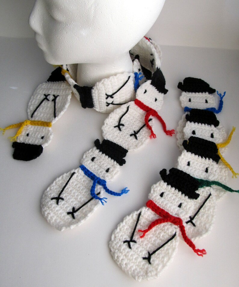 snowman scarf pattern