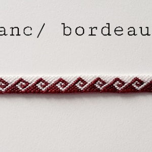 Bracelet brésilien motif vague bordeaux