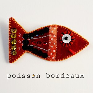 Broche Poisson Vintage Années 70 - Alliage Aluminium Et émail Bleu/orange - Fait Main
