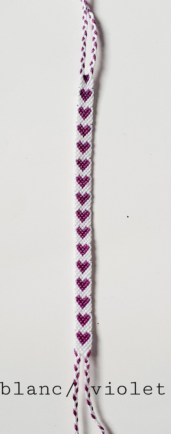 Bracelet D'amitié Brésilien Réglable - Couleurs Champagne Et Violet Foncé - Tissu, Sans Fermoir - Neuf Sans Emballage