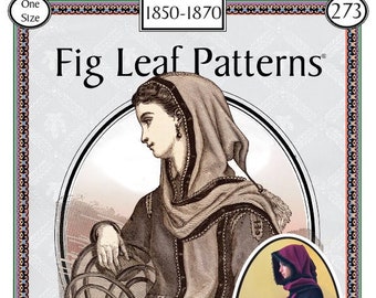 Fig Leaf Patterns 273, Baschlik or Hood, 1850-1870, one size