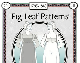Feigenblatt Muster® 211: Sheer Petticoat Gown or Half-Bodiced Under Petticoat, ca. 1795-1818, Größe 18-28