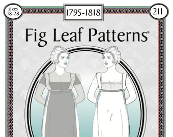 Fig Leaf Patterns® 211: Sheer Petticoat Gown or  Half-Bodiced Under Petticoat, c. 1795-1818, size 18-28