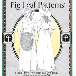 Fig Leaf Patterns 102, tallas 08 a 18, Vestido con pequeña cola, c.1795 - 1805,