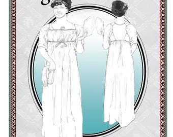 Fig Leaf Patterns® 210:size 8-18,  Bib Front Gown c. 1811-1825