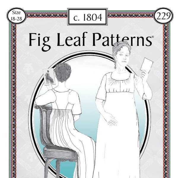 FLP 229: 18-28 Anne Taylor Day Dress, c. 1804 companion dress to FLP 228