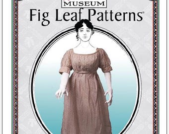 Fig Leaf Patterns 227. sizes 18-28, Bib Front Dress, c. 1798-1805