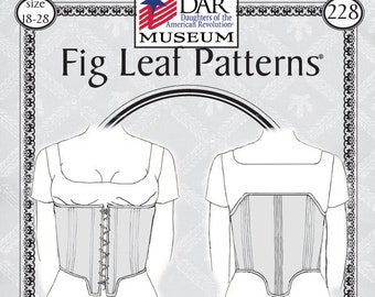 fig Leaf Patterns® 228 Transitional Era Stays, 1790s-1810, size 18-28