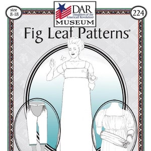 FIG LEAF PATTERNS® 224 Regency Trio: Shift, Pantalette, Detachable Sleeve, sizes 8-18