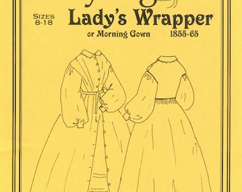 KF611 Wrapper or Morning Gown, c. 1855-65, Sizes 08 to 18