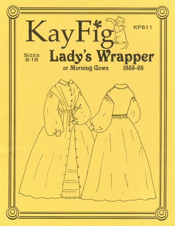 KF611 Wrapper or Morning Gown C. 1855 65 Sizes 08 to 18 Etsy UK