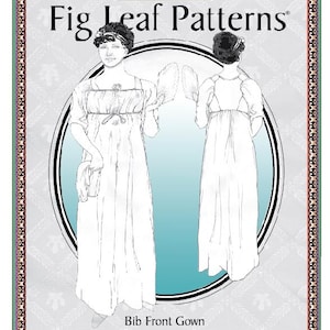 以下が含まれることがあります： 白いビブフロントのガウンを着た女性の白黒の線画。この画像は、カムデン・アーカイブ＆ミュージアムのコレクションに収蔵されており、「ビブフロントガウン、1811-1825年頃」というタイトルが付けられています。