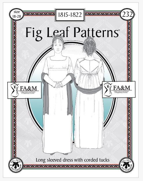 Fig Leaf Patterns® 232 Long Sleeve Dress With Corded Tucks