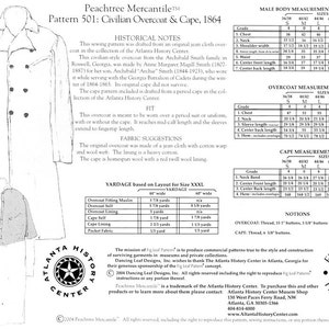 Peachtree Merchantile 501, Overcoat C.1864, Size S to XXXL - Etsy