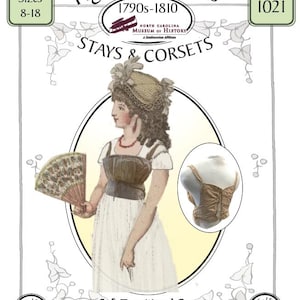 Fig Leaf Patterns® 1021  sizes 8-18: 1790s Soft Transitional  Corset