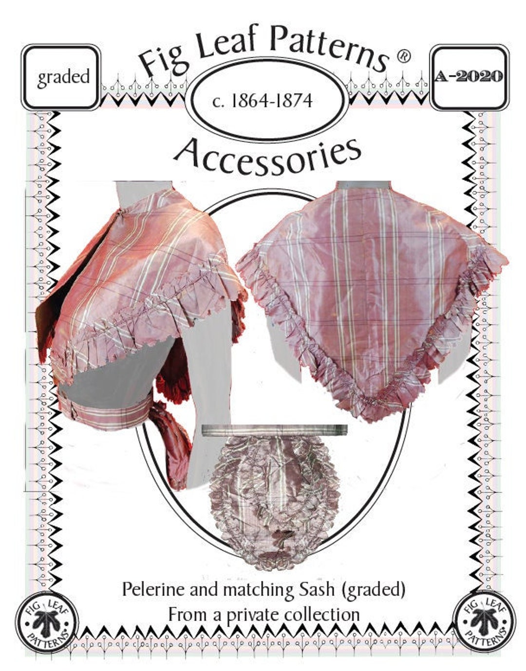 Fig leaf patterns a 2020 pelerine and sash c 1860s etsy