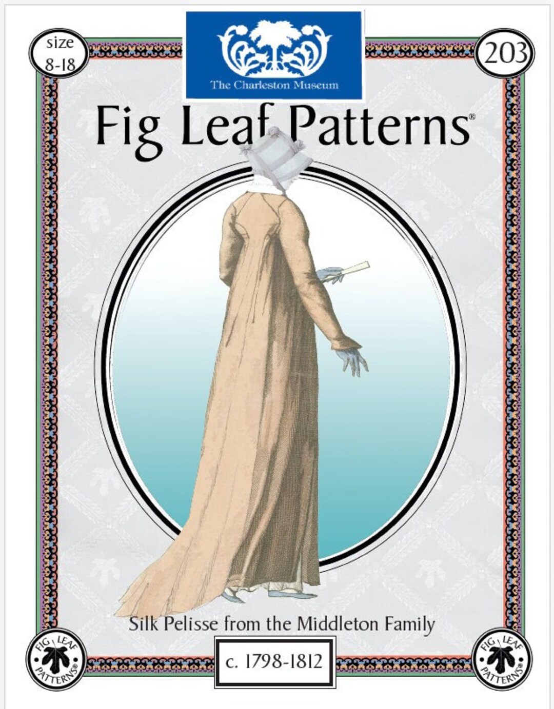 Fig leaf patterns 203 silk pelisse c 1798 1812 size 8 18 etsy