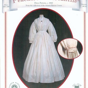 Peachtree Merchantile 206, Dress c.1860, size 18 to 28