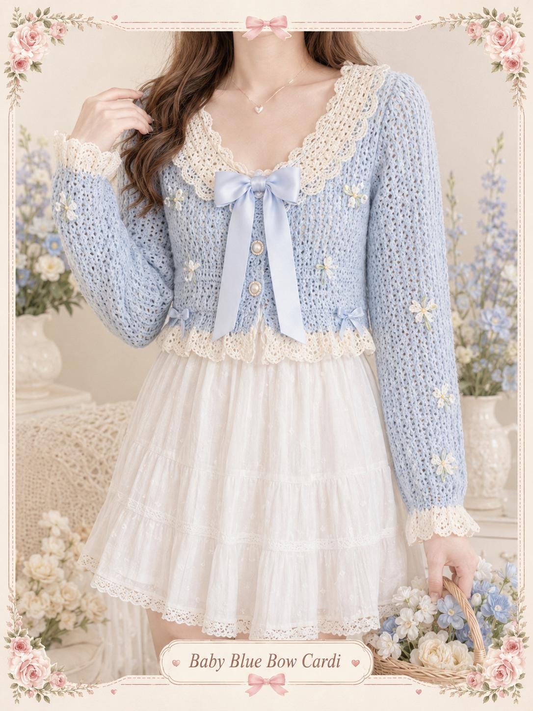 Blue Floral Cardigan - Etsy