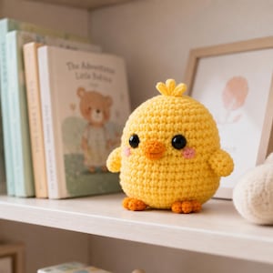 Wzór na szydełkowe kurczaczki w formacie PDF, pluszowa zabawka amigurumi z kurczakiem, wielkanocna zabawka szydełkowa, wzór na wiosenne zwierzątko, samouczek dla początkujących, natychmiastowe pobranie