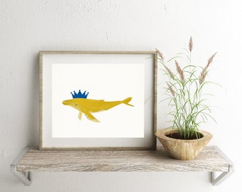 Wall Art Print, Whale, Giclee Art Print, Home Decor