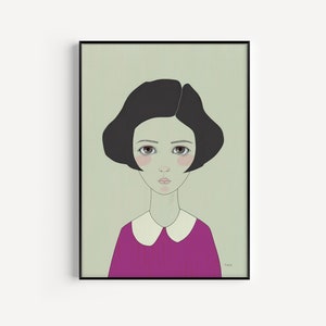 Goth meisje kunstafdruk | Emo meisje kunstafdruk