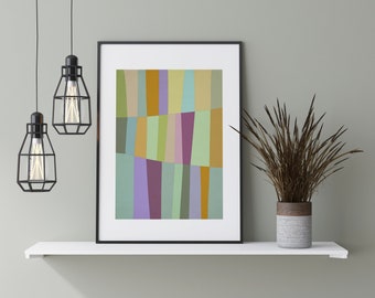 Colorful Abstract Vertical Stripes Art Print