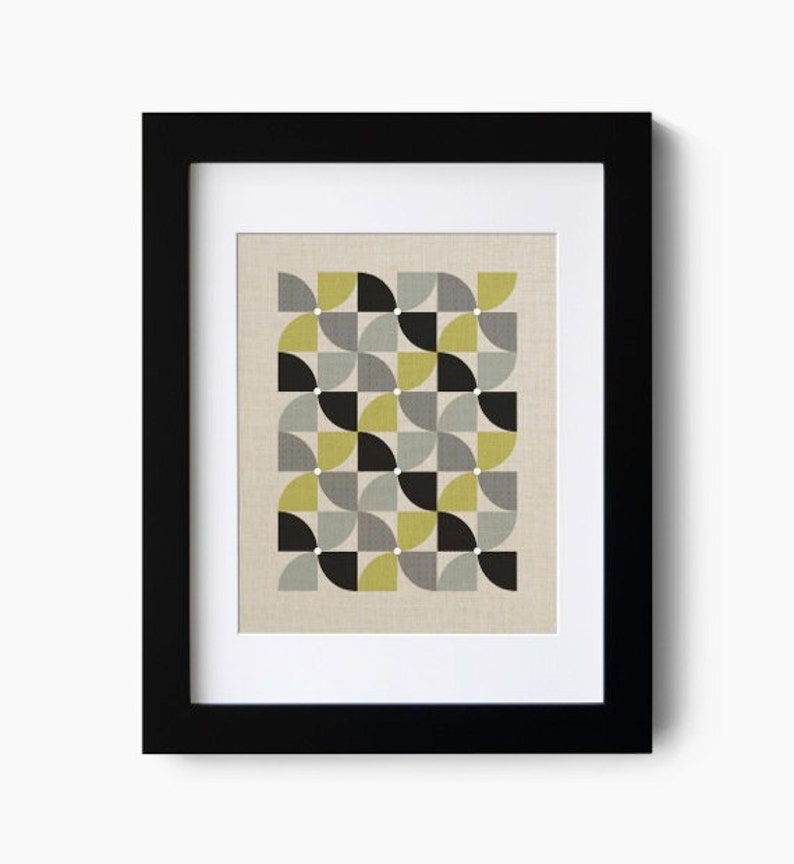 Pinwheel pattern design on faux linen art print image 1