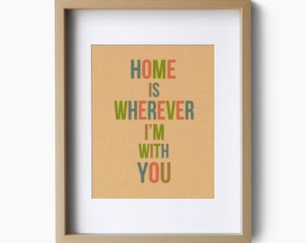 Home Is Wherever I'm With You - Typography Art Print