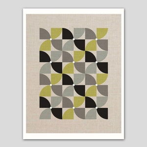 Pinwheel pattern design on faux linen art print image 2