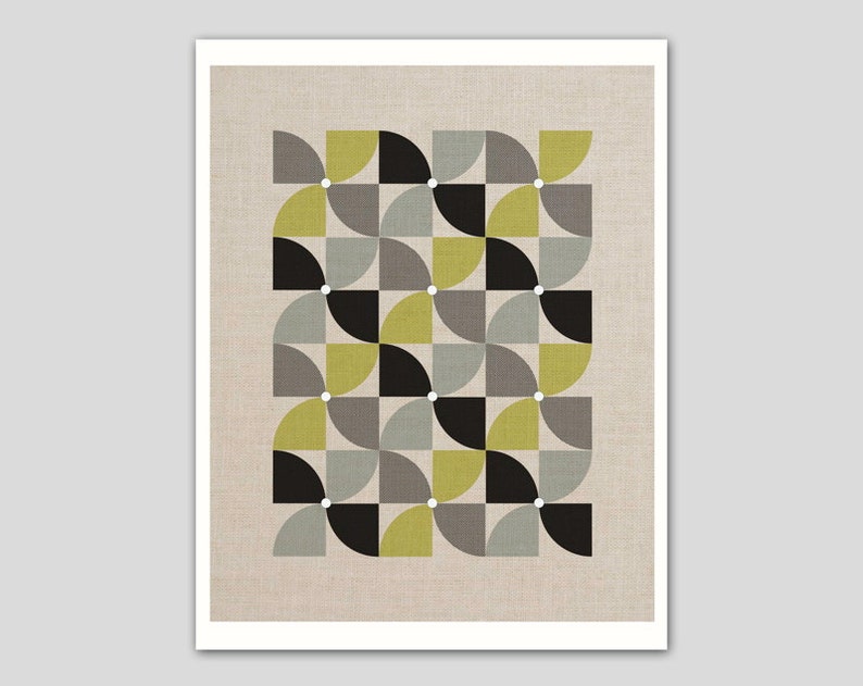 Pinwheel pattern design on faux linen art print image 2