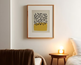 Abstract Yellow with Black Oval Spots Art Print