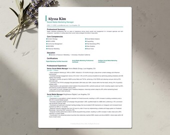 Social Media Resume Template Bundle | ATS-Friendly CV, Cover Letter & References | Word, Google Docs, Canva | US Letter and A4 | Download