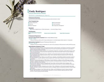 Administrative Resume Template Bundle | ATS-Friendly CV, Cover Letter & References | Word, Google Docs, Canva | US Letter and A4 | Download
