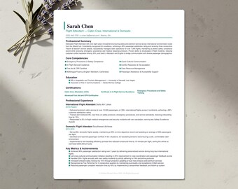 Aviation Resume Template Bundle | ATS-Friendly CV, Cover Letter & References | Word, Google Docs, Canva | US Letter and A4 | Download