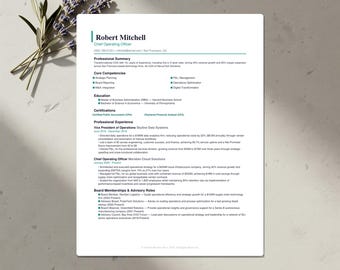 Executive Resume Template Bundle | ATS-Friendly CV, Cover Letter & References | Word, Google Docs, Canva | US Letter and A4 | Download
