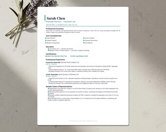 Legal and Lawyer Resume Template Bundle | ATS-Friendly CV, Cover Letter & References | Word, Google Docs, Canva | US Letter and A4 |Download