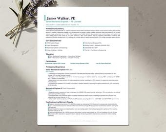 Engineer Resume Template Bundle | ATS-Friendly CV, Cover Letter & References | Word, Google Docs, Canva | US Letter and A4 | Download