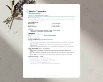 Sales Resume Template Bundle | ATS-Friendly CV, Cover Letter & References | Word, Google Docs, Canva | US Letter and A4 | Instant Download