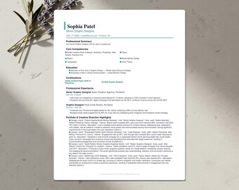 Graphic Designer Resume Template Bundle | ATS-Friendly CV, Cover Letter & References | Word, Google Docs, Canva | US Letter and A4 |Download