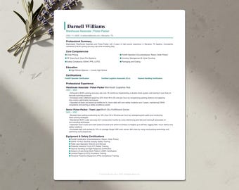 Warehouse Resume Template Bundle | ATS-Friendly CV, Cover Letter & References | Word, Google Docs, Canva | US Letter and A4 | Download