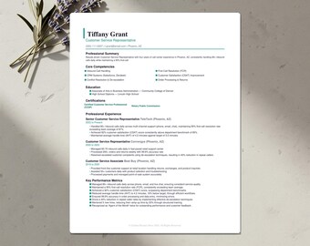 Customer Service Resume Template Bundle | ATS-Friendly CV, Cover Letter & References | Word, Google Docs, Canva | US Letter and A4 |Download