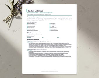 Registered Nurse Resume Template Bundle | ATS-Friendly CV, Cover Letter & References | Word, Google Docs, Canva | US Letter and A4 |Download