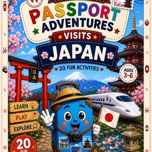 Japan Activity Book for Kids Ages 3–6 | Printable Travel Activities | Coloring, Mazes & Learning Games